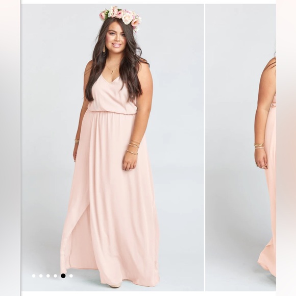 Show me your Mumu Kendall Maxi dress in Dusty Blush Crisp - Picture 3 of 6